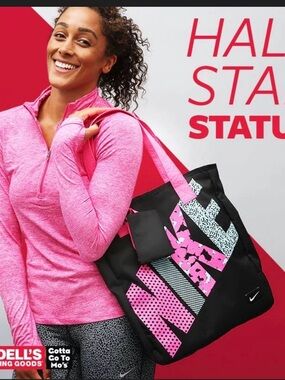 Nike Black Tote with Pink Graphic Accents